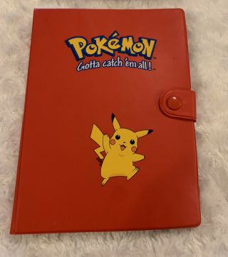 Pikachu Red Vintage Pokemon Tcg 4 Sleeve Binder Rare