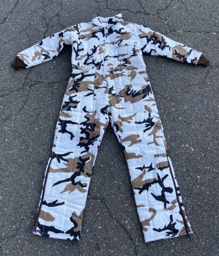 Men’s Vtg Blue Bill By Red Head White Camo Coveralls Size Large