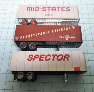 Ho Scale (3) Semi Trailers,  Walthers,  32 Foot,  Prr,  Spector,  Mid - States