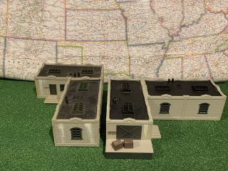 Ho Scale Model Warehouse Factory For Railroad Set Of 2