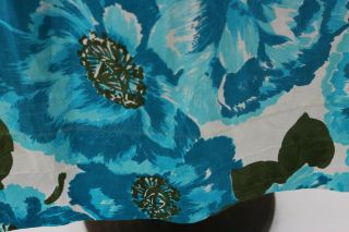 Vintage 1950s vibrant blue floral print cotton skirt by Joan Kay UK 6 8 2