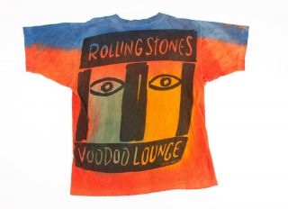 Vintage Rolling Stones Voodoo Lounge 1994 All Over Print Tie Dye T Shirt XL 3