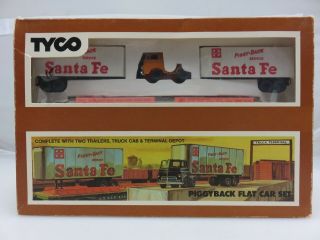 Tyco Piggyback Flat Car Set Santa Fe Ho Scale Kit 348:500 Railroading Unbuilt