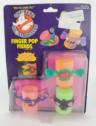 Vintage 1989 Kenner The Real Ghostbusters Rare Finger Pop Fiends Clear Bubble