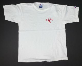 Vintage 90s Champion York Athletic Club Nyac T - Shirt Size Adult M White