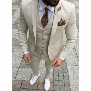 2020 Men Wedding Suit Prom Tuxedo Slim Fit 3 Piece Groom Wear Blazer Custom