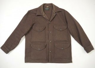 Vintage 40s Pioneer Sportswear 100 Wool Mackinaw Car Cruiser Jacket Olive