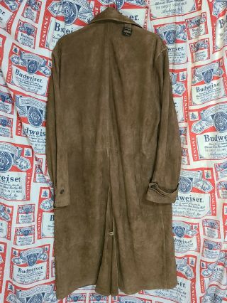 Rare Vintage Suede Leather Ralph Lauren Full Length Trench Peacoat jacket 48 XL 2