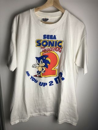 Vintage 1992 Sonic The Hedgehog 2 Promo T - Shirt Xl Sega Genesis 90’s Rare