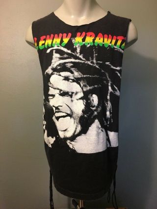 Vtg 1990s 90s Lenny Kravitz 91 Tour T Shirt One Size Rock Tank Top Sexy Custom