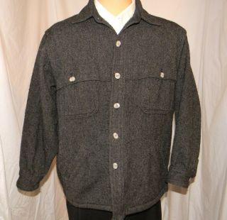 Vintage Woolrich Herringbone Wool Blend Hunting Jacket Yoke - Pockets Xl