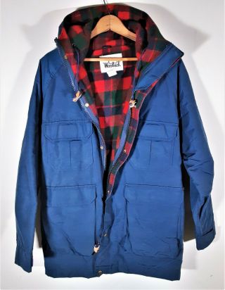 Vintage Woolrich Wool Flannel Field Jacket Blanket Lined Parka Coat Usa Mens M