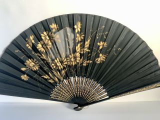 Antique Flirt Fan 18th Century Silk With Hand Painted Good Details