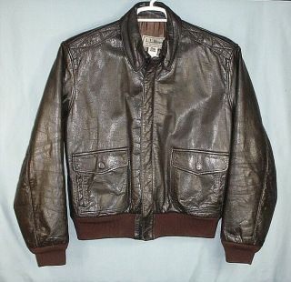 Vintage Ll Bean A2 Bomber Style Leather Jacket Made In Usa Men 