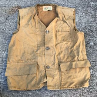 Vintage Modified Duck Hunting Vest Pockets Khaki 1950s Prop Duxbak Jacket