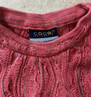 Coogi Sweater Australia Vtg Sweater Muted Red Xl Notorious Big Cosby 90s Sweater