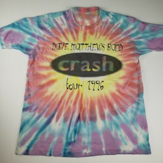 Dave Matthews Band Crash Tour 1996 Vintage Shirt Xl Tie Dye Single Stitch