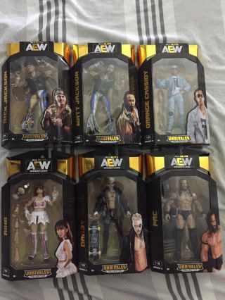 Aew Unrivaled Series 3 Complete Set Of 6 Figures Moc In Hand