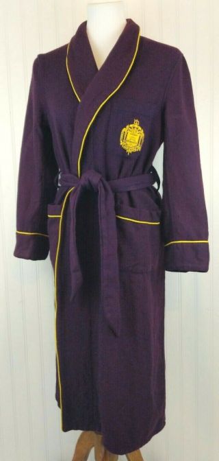 Vintage Us Naval Academy B Robe Military Midshipmen Store Purple Gold Wool Crest