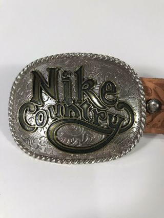 Nike Sportswear Nike Country Western Leather Belt Buckle 2003 44in Unisex Sz L