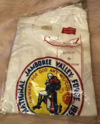 Vtg 50s Bsa Boy Scouts National Jamboree 1957 Valley Forge Tee Xl In Package