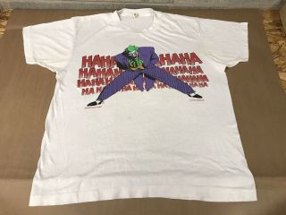 Vintage 1989 Dc Comics Batman Joker Ha Ha Ha T - Shirt Size L