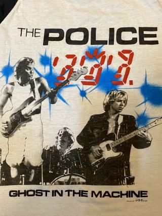 Vintage T Shirt The Police 1982 Concert Tour Raglan Sting Medium Rare Rock Music