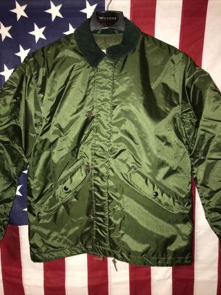 Vintage 1980 Usn Us Navy Extreme Cold Weather Jacket W/liner Medium
