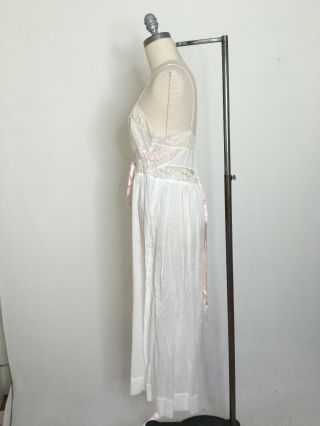 Vintage 40s 50s Iris Lingerie White Peignoir Slip & Robe Set Size Small 2