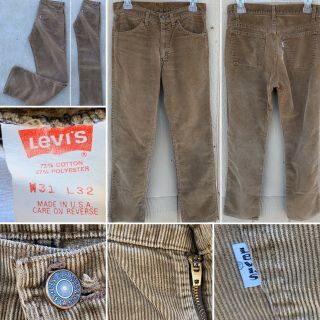 Vintage Levi’s Corduroy Pants White Tab Made In Usa W 31 L 32 But Measures L 31