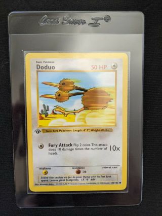 1999 Pokemon Card Base Set Doduo 1st Edition Shadowless 48/102 Ex / Nm