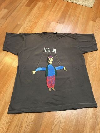 Vintage 90s Pearl Jam Freak Concert T - Shirt Swallow Puppet Xl