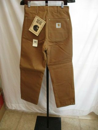 Vintage Nos Carhartt Brown Duck Quilt Lined Pants - 30x32 - Union Made Usa