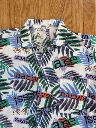 Vintage 80 ' S Swatch Watch Natives Hawaiian Shirt XL Mens Short Sleeve Button Up 2