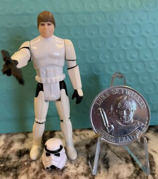Vintage Star Wars Luke Skywalker Stormtrooper Disguise W/ Coin 1984 Potf Last 17