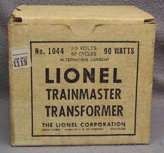 Lionel 1044 - 57 (rare) White Transformer Box (only) (p - 7) Cd
