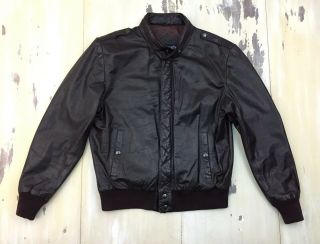 Wilsons Cafe Racer - Vtg Brown Leather Motorcycle Racing Jacket,  Mens 42 Large