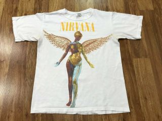 Small - Vtg Nirvana In Utero Anvil T - Shirt
