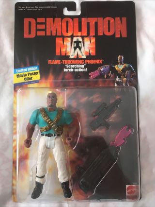 Mattel Demolition Man Movie Vintage 1993 Flame Throwing Phoenix Wesley Snipes