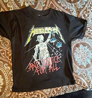 Vtg Metallica Concert Tour Shirt 1988 89 And Justice For All Size L
