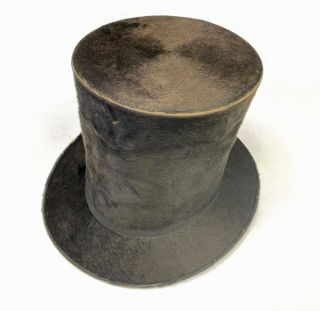 Antique I.  A.  Clapp Worchester Silk Tall Stovepipe Top Hat W/ Box - Nr 10454