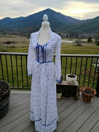 Gunne Sax Style Handmade Maxi Dress | Size Large | Cottagecore Prairie Bohemian