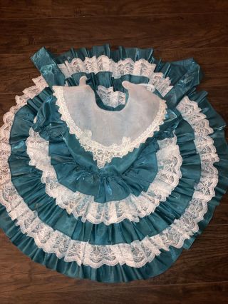 Vintage Pazazz Toddler Girl Pageant Dress 4 - 5 Party Frilly Lace Lined Green Mm