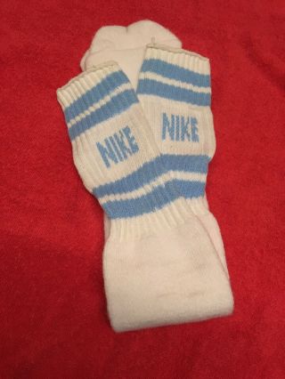 Vintage Nike 22” Tube Socks No Swoosh Never Worn Blue Strip Blue Ribbon Sports
