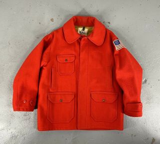 Vintage 70s Woolrich Wool Down Jacket Made In Usa American Patch