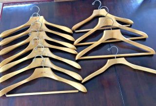7 Vtg Setwell 20 " Wooden Hangers Shirt Trousers Pants,  4 Nevo,  Other