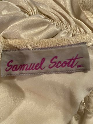 Vintage Samuel Scott Wedding Dress Satin & Lace With Pearl Beading 3