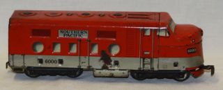 Marx O Gauge Southern Pacific 6000 F7a Unpowered Tin Litho Locomotive