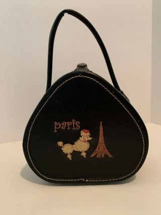 Vintage Paris Eiffel Tower Poodle Hatbox