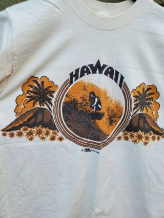 Vtg 70s Hawaii Vacation Souvenir T - Shirt Sz Sm/med Hawaiian Shirt Crazy Shirts